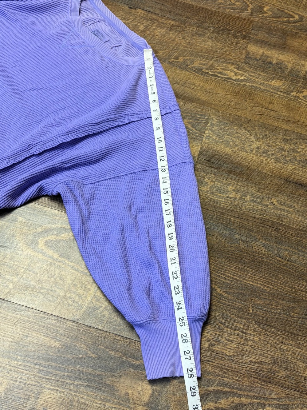 American Eagle Oversized Big Hug Waffle Crew Neck Sweatshirt Women’s XL Purple - Picture 10 of 11